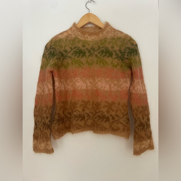 Vintage Talbots Mohair Blend Striped Mock Neck Sweater – Small - Picture 2 of 7